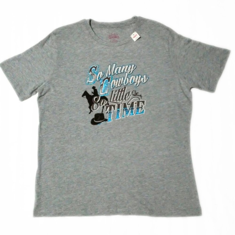 🆕Women's XXL Gray Cowboy Graphic Tee